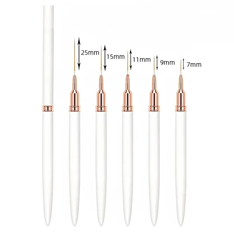 Pinceles Liner Profesionales para Delinear y Pintar Uñas, ultrafinos, para detalles, Dibujo y Manicura.