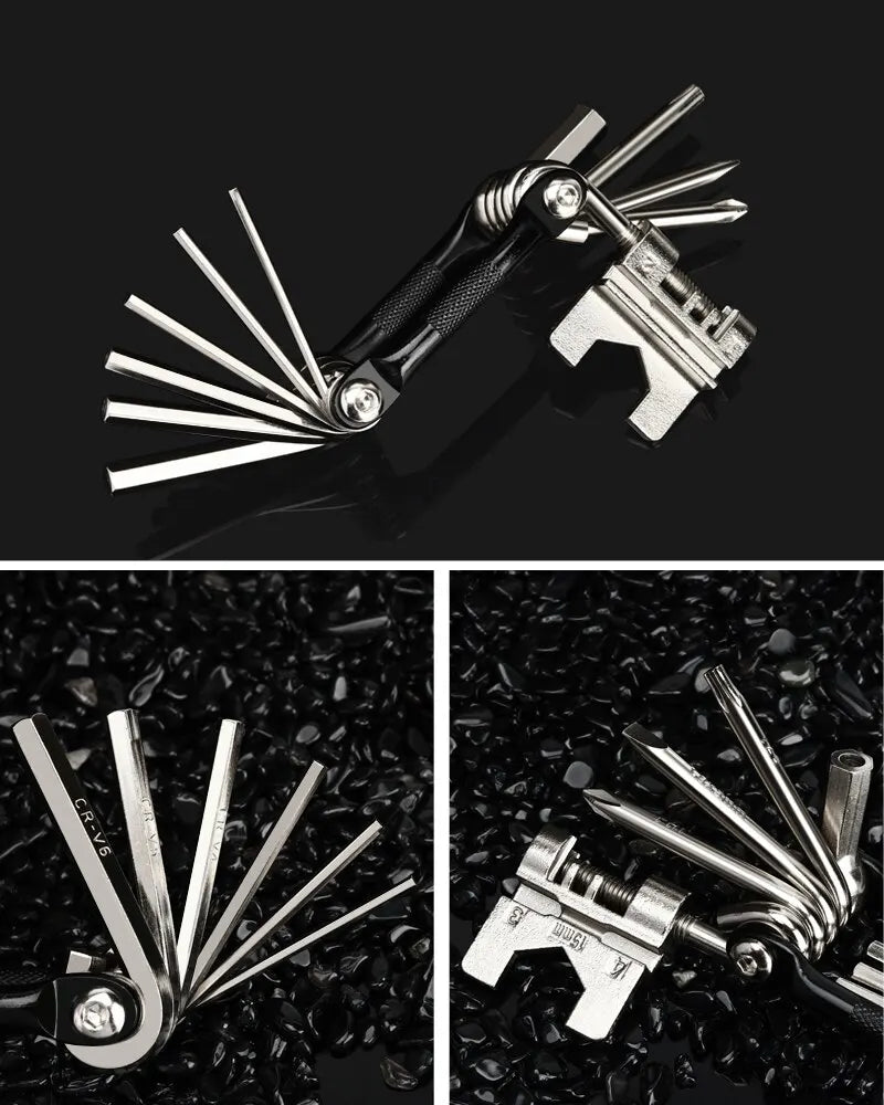 Herramienta multiusos, llave inglesa, destornillador y multiherramienta de reparación.