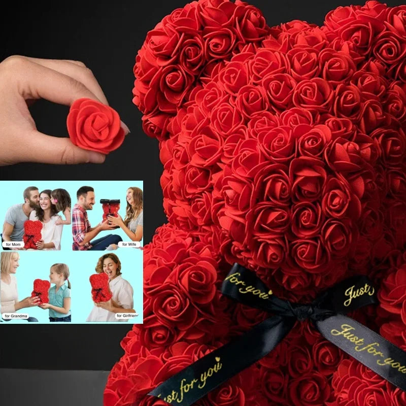 Hermoso Peluche de Rosas Artificiales para Regalo