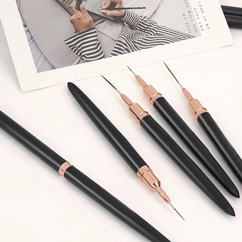 Pinceles Liner Profesionales para Delinear y Pintar Uñas, ultrafinos, para detalles, Dibujo y Manicura.