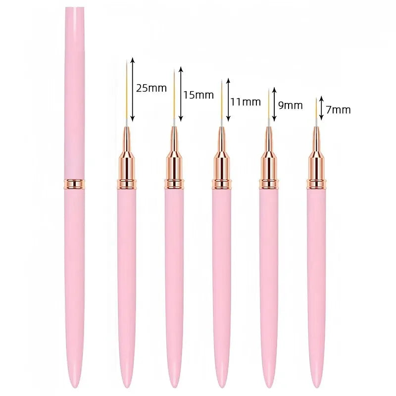 Pinceles Liner Profesionales para Delinear y Pintar Uñas, ultrafinos, para detalles, Dibujo y Manicura.