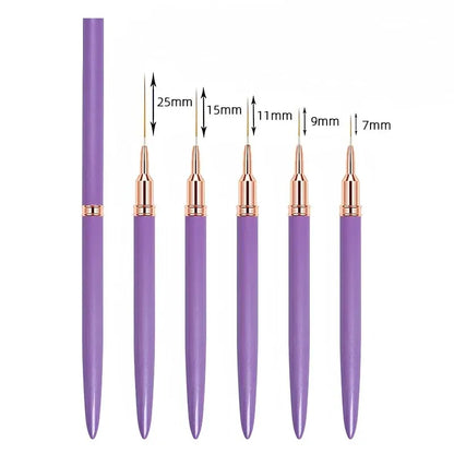 Pinceles Liner Profesionales para Delinear y Pintar Uñas, ultrafinos, para detalles, Dibujo y Manicura.