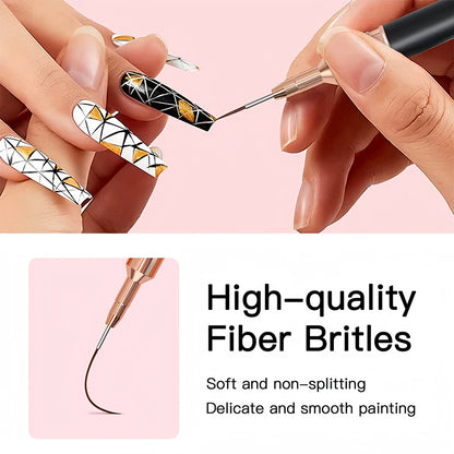 Pinceles Liner Profesionales para Delinear y Pintar Uñas, ultrafinos, para detalles, Dibujo y Manicura.
