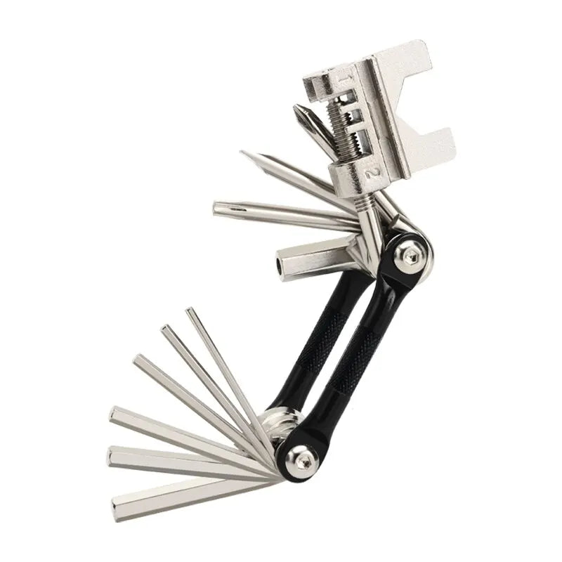 Herramienta multiusos, llave inglesa, destornillador y multiherramienta de reparación.