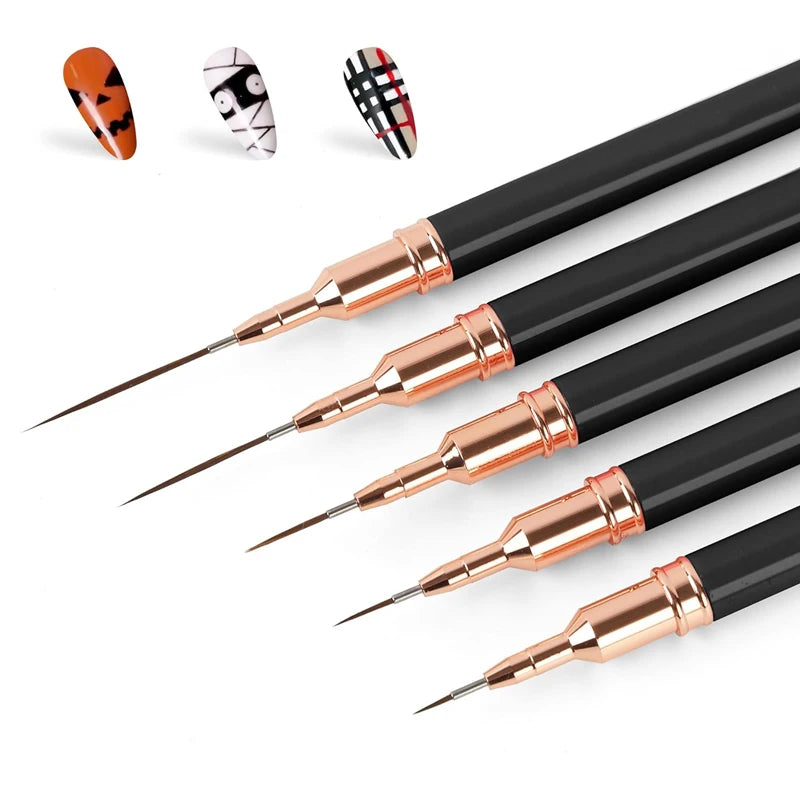 Pinceles Liner Profesionales para Delinear y Pintar Uñas, ultrafinos, para detalles, Dibujo y Manicura.