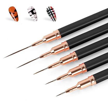 Pinceles Liner Profesionales para Delinear y Pintar Uñas, ultrafinos, para detalles, Dibujo y Manicura.