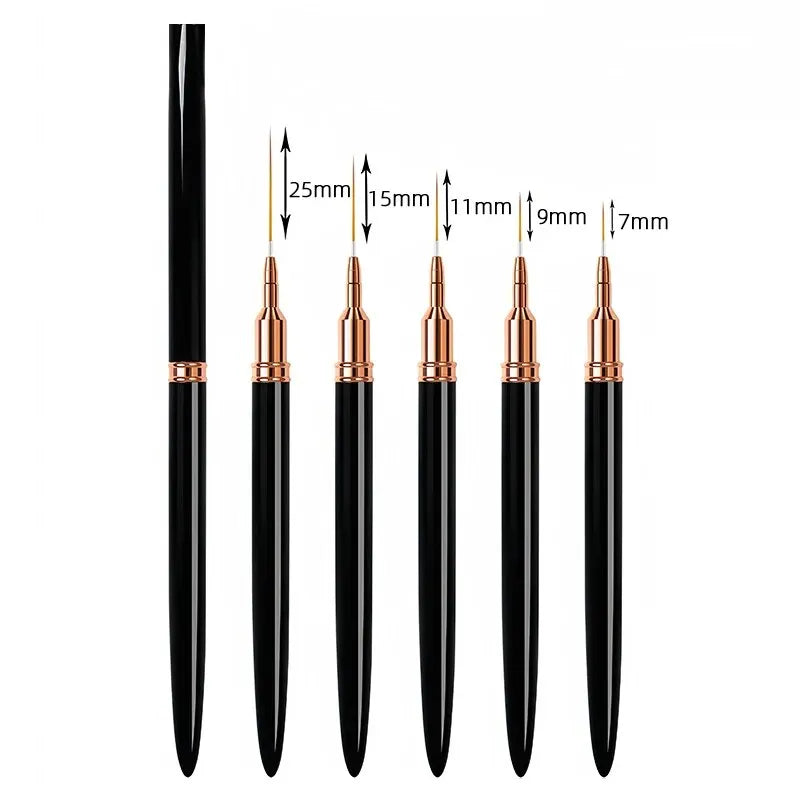 Pinceles Liner Profesionales para Delinear y Pintar Uñas, ultrafinos, para detalles, Dibujo y Manicura.