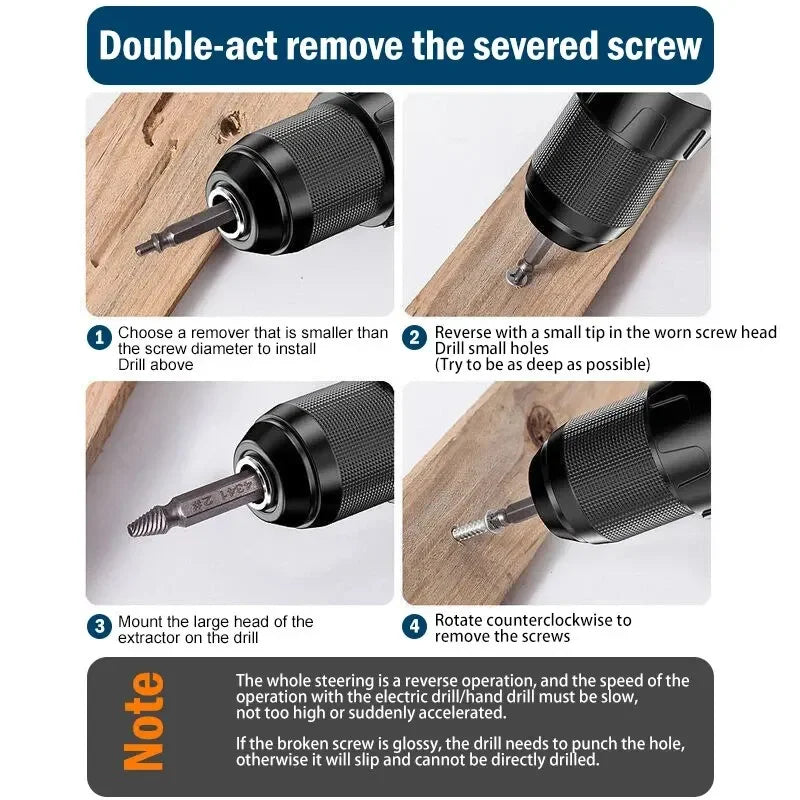 Extractores de tornillos 6 piezas