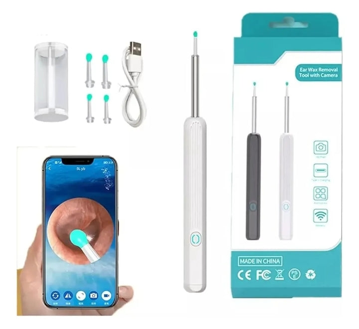Limpiador de Oidos Profesional con luz LED y Camara de conexión Wifi