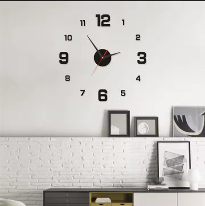 Reloj de pared sin marco. Adhesivo 40 x 40cm. Elegante
