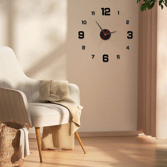 Reloj de pared sin marco. Adhesivo 40 x 40cm. Elegante